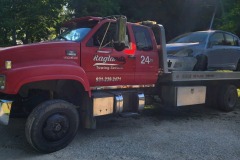 Hauling a car from an accident outside of Cookeville TN